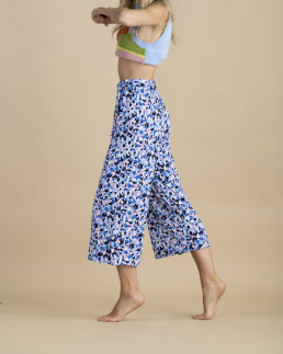 Marble wide leg culotte trousers with side splits 6996