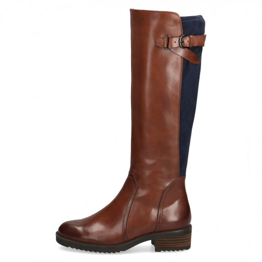 Caprice 25601 cognac and navy knee length boot