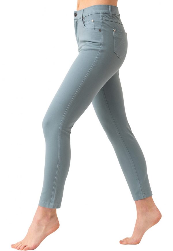 Marble Cotton rich 2400 4 way stretch high waisted jean with 7/8ths slim leg