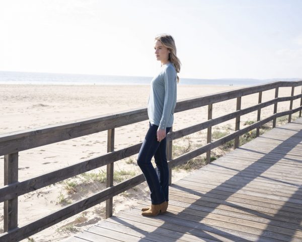 Marble 6401 Classic fit crew neck top with branded button cuff detail - Image 7