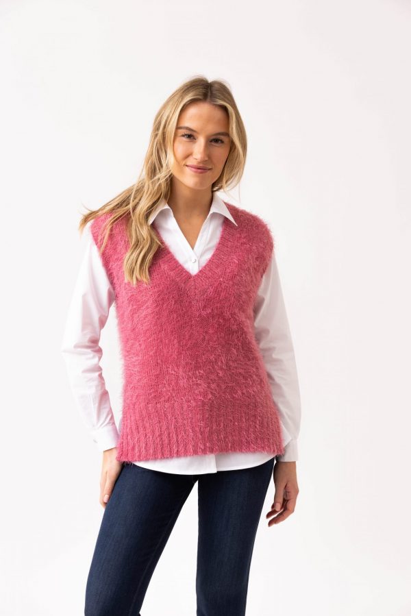 Marble 7140 Feather yarn v neck tank