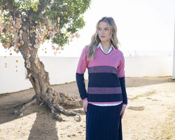 Marble 8065 100% cotton classic fit v neck sweater - Image 3