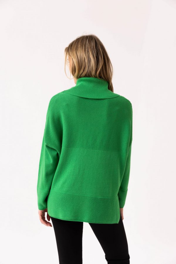 Marble 8077 100% cotton oversized fit cowl neck sweater - Image 2