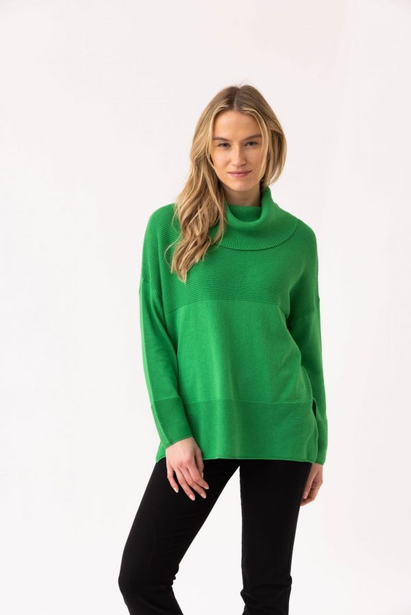 Marble 8077 100% cotton oversized fit cowl neck sweater - Image 3