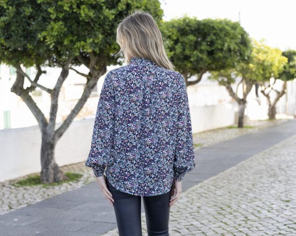 Marble 8156 Lightweight v neck half placket collar blouse - Image 3
