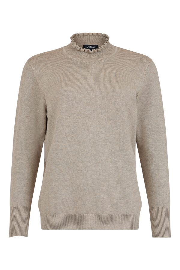 Sunday 6258 Fluted polo neck, classic fit sweater