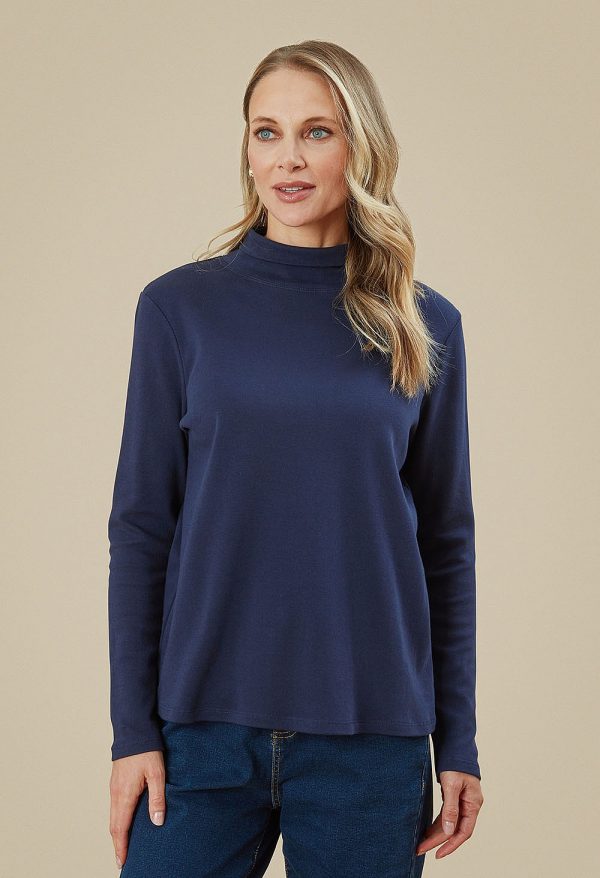 Adini - Brianti - brushed cotton Polo neck jumper - Image 2