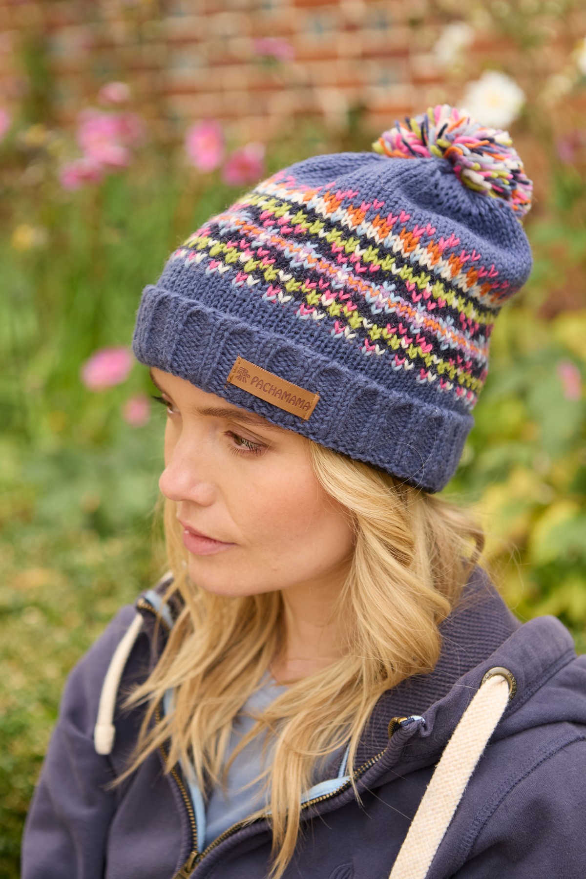 Pachamama Iona Roll Back Bobble Beanie