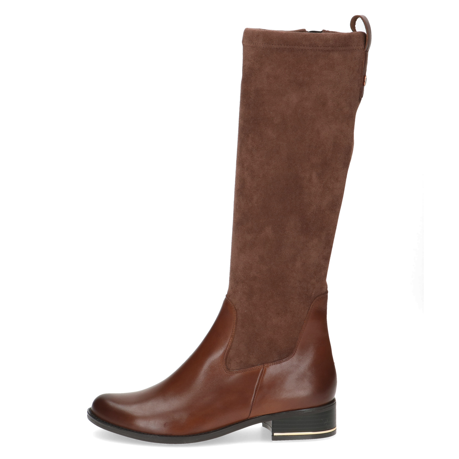 Caprice Leather and Textile Stretch Knee Length Boot - Cognac 25514 - Image 5