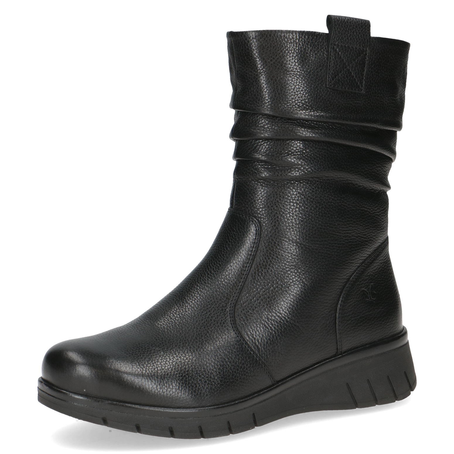 Caprice 26455 Black leather calf length ankle boot