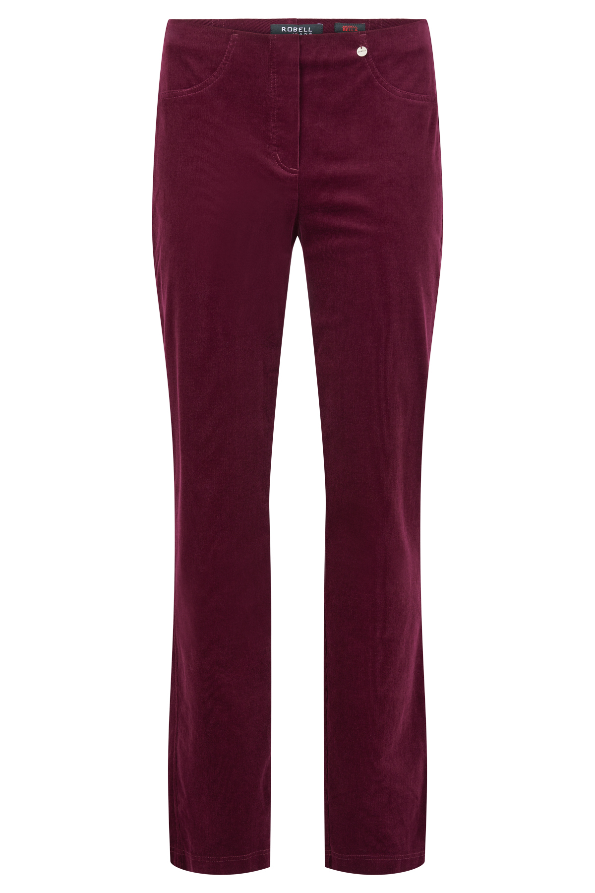 Robell "Bella" 52457 54363 full length 78cm needlecord Berry trousers