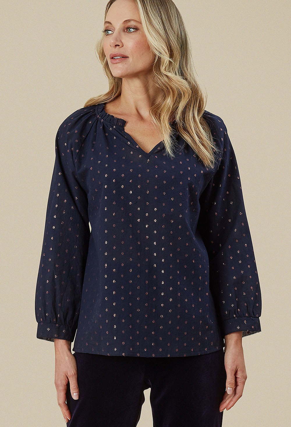 Adini Tamil Top - Jacquard spot - Image 2