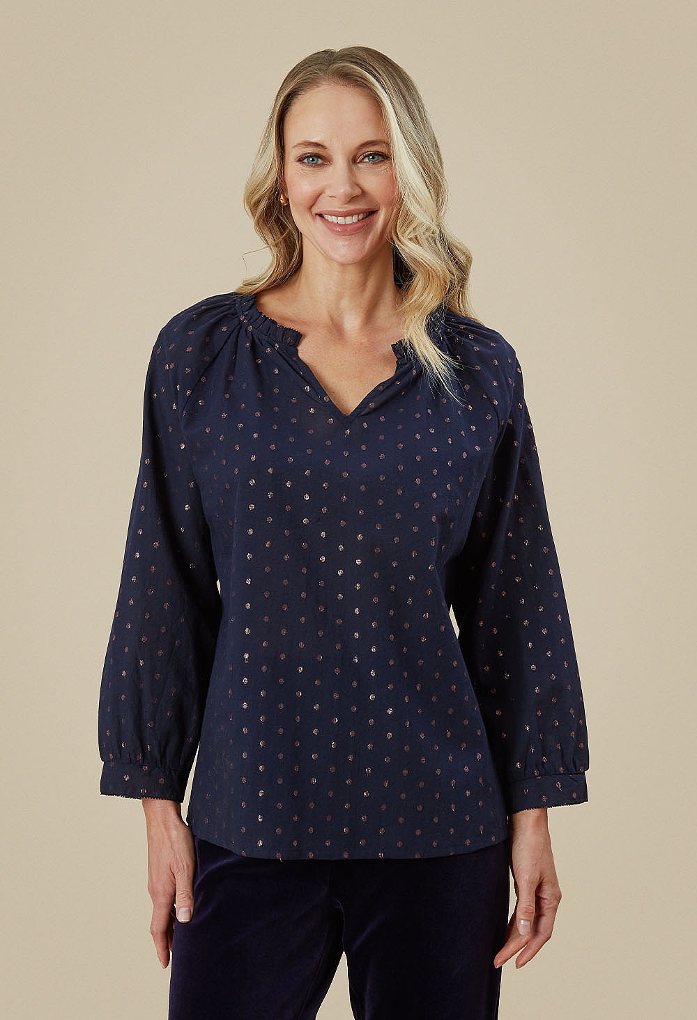 Adini Tamil Top - Jacquard spot