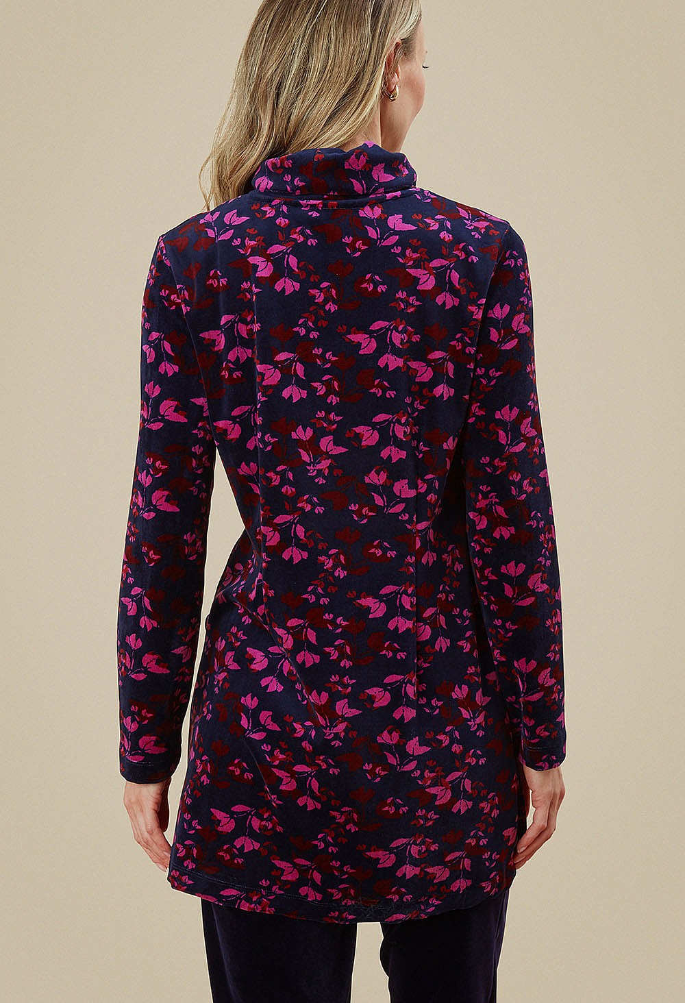 Adini Dora Tunic - Velveteen Leaf print - Image 3