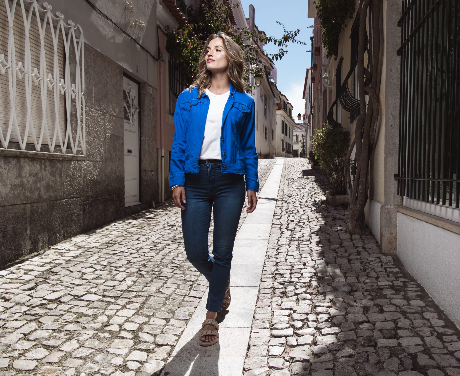 Orientique Lightweight cotton, rayon and linen mix Essentials Jacket - Image 3